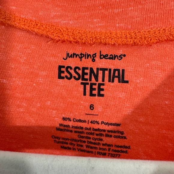 Jumping Beans Little Boy’s Size 6 Tangelo Orange Short Sleeve Essential Tee - Picture 3 of 4